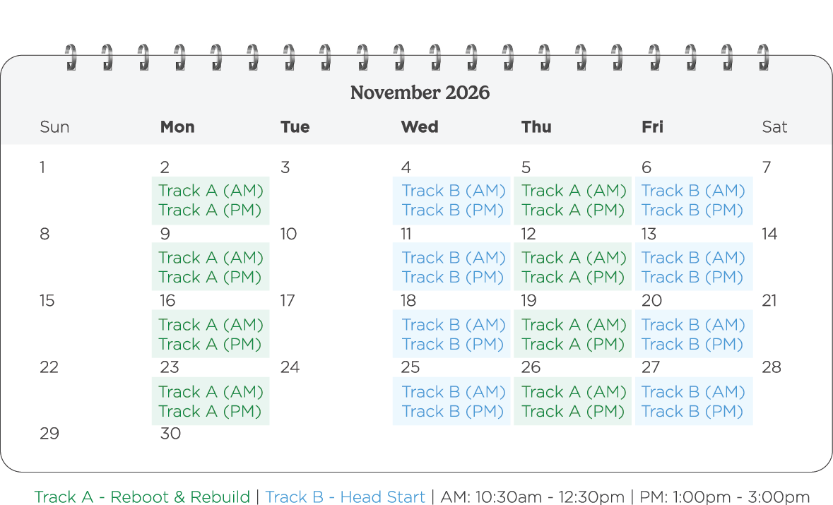 Intensive Course Timetable